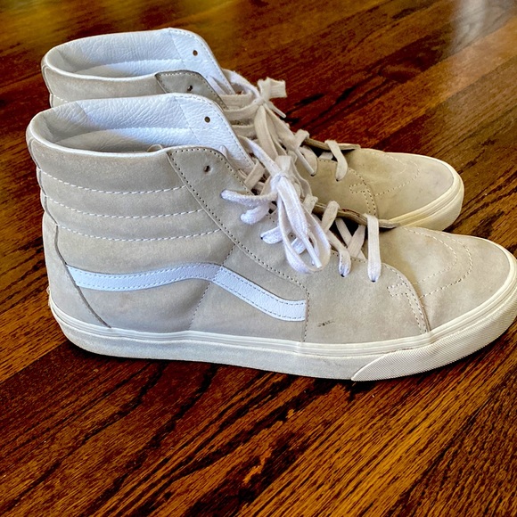 Used Size 12 mens Vans Pig Suede Off-White - Picture 2 of 5